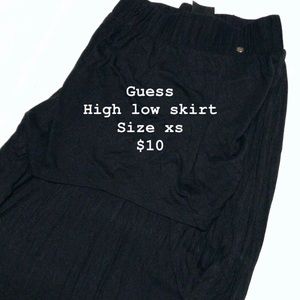Guess high low black skirt